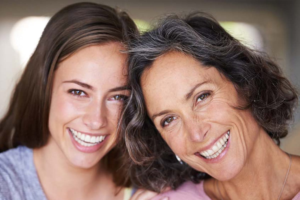 decorative image mother and daughter smiling